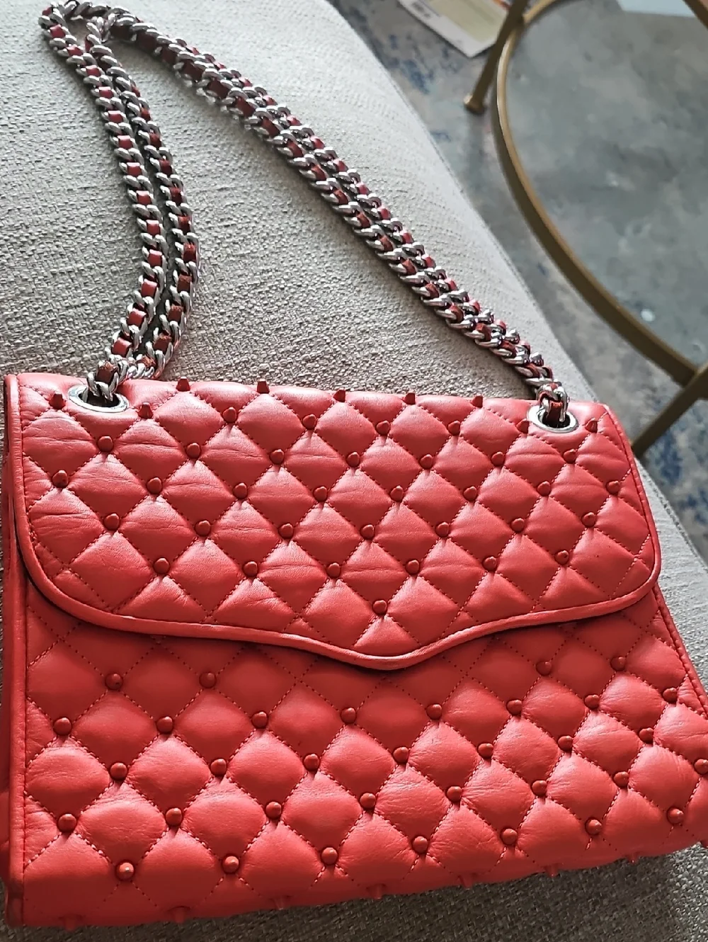 Rebecca Minkoff Coral Quilted Leather Shoulder Bag with Chain Strap